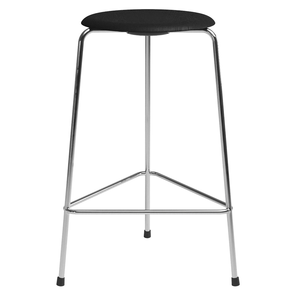 High Dot Stool 3 Legs - Black Ash, Chrome Base