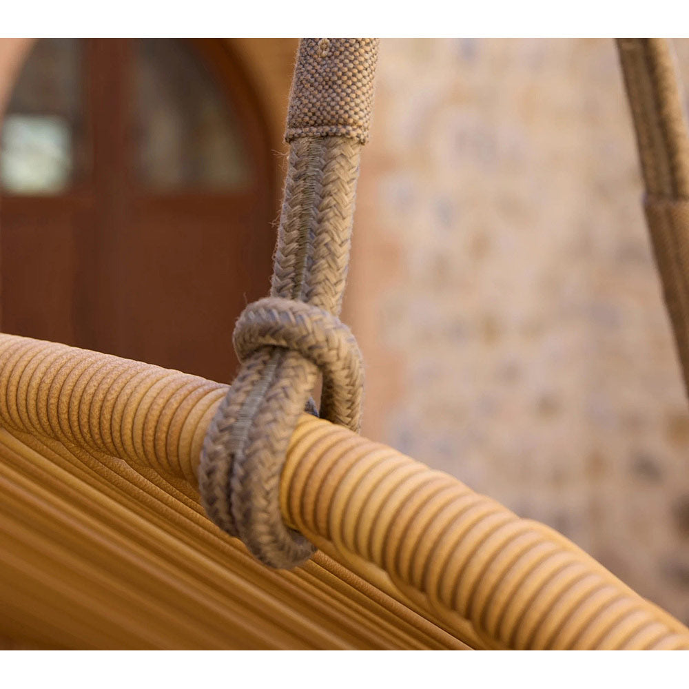 Hive Outdoor 2 Seater Sofa - Turmeric Yellow Cushions, Taupe Rope Suspension