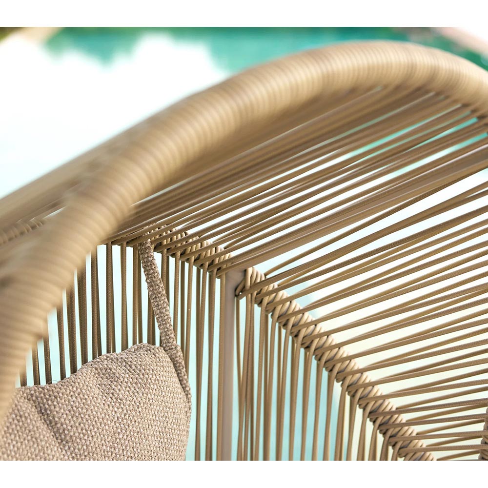 Hive Outdoor Rocking Chair - Light Brown Cushions, Dusty Green Frame