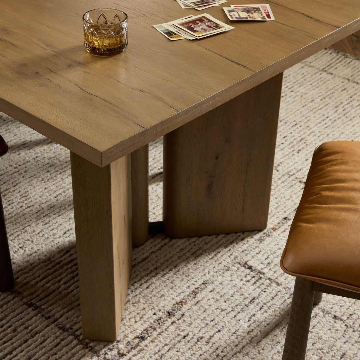 Huxley Dining Table - Rubbed Light Oak Veneer - 100"W