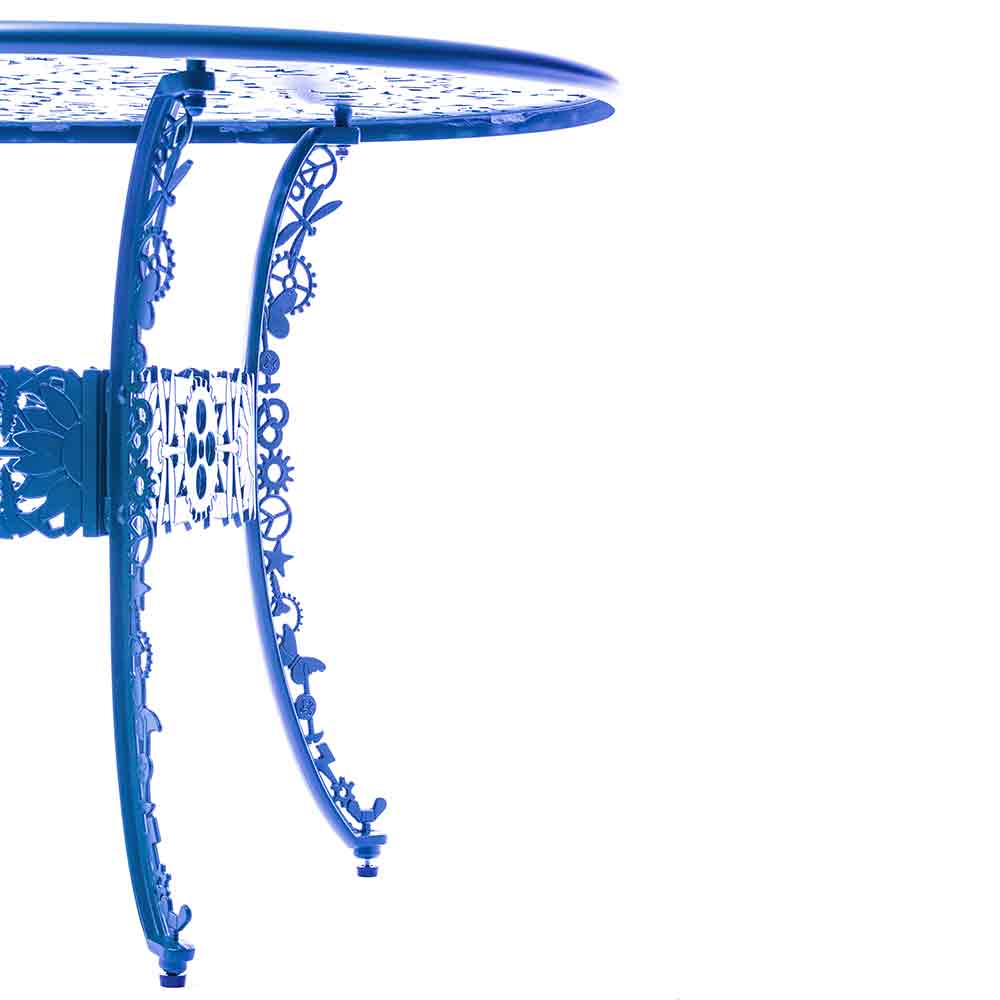 Industry Aluminum Oval Table - Blue