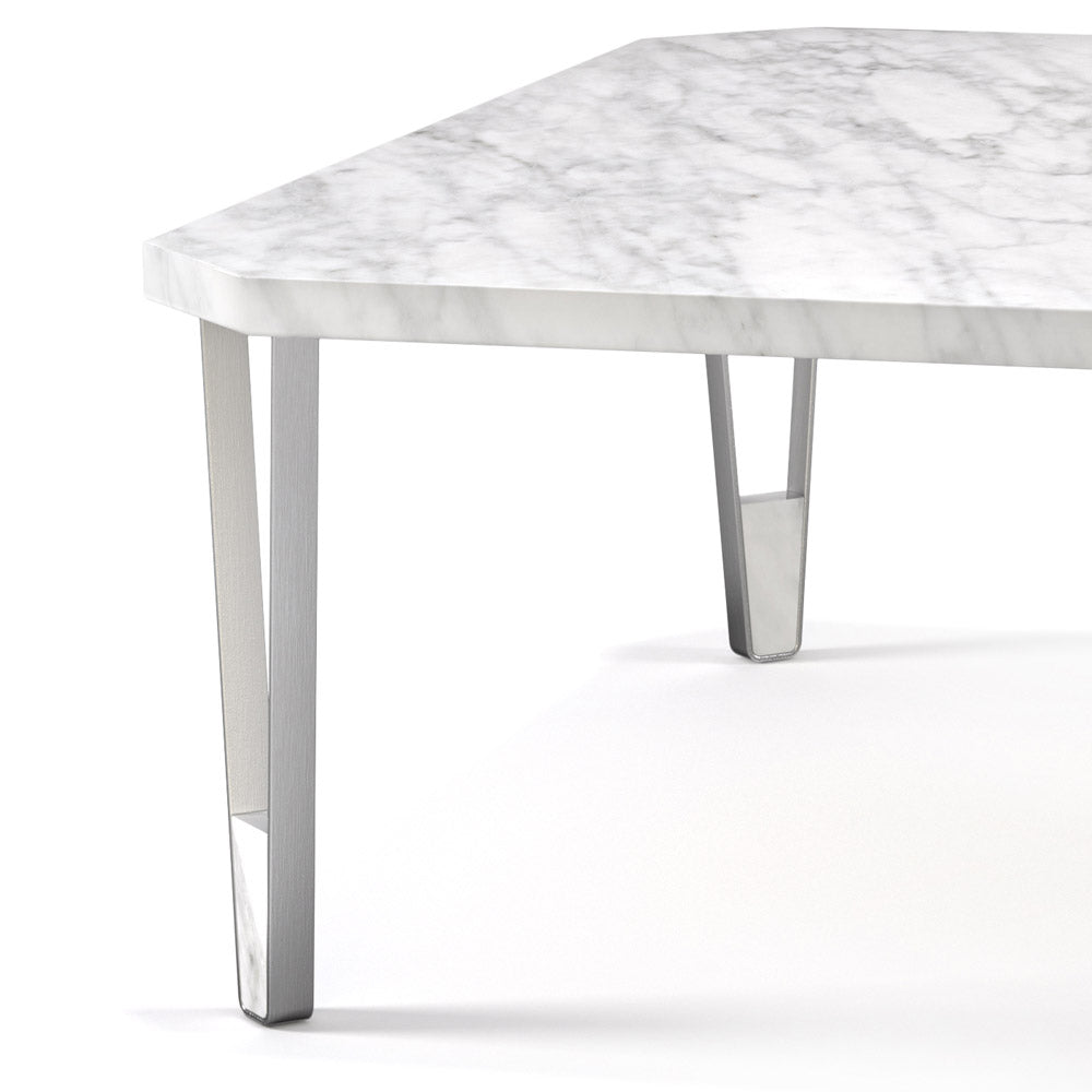Ionic Square Coffee Table - Carrara Marble