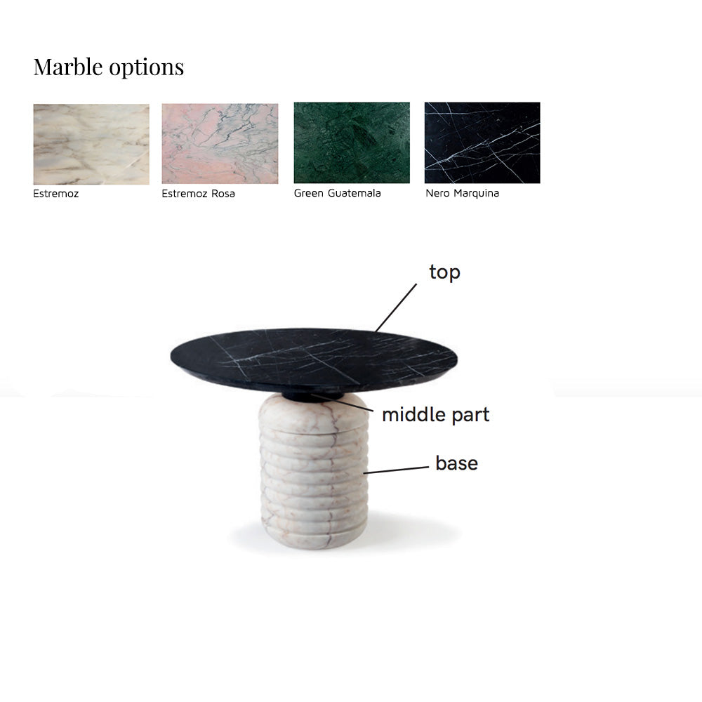 Jean Marble Round Side Table - Tall