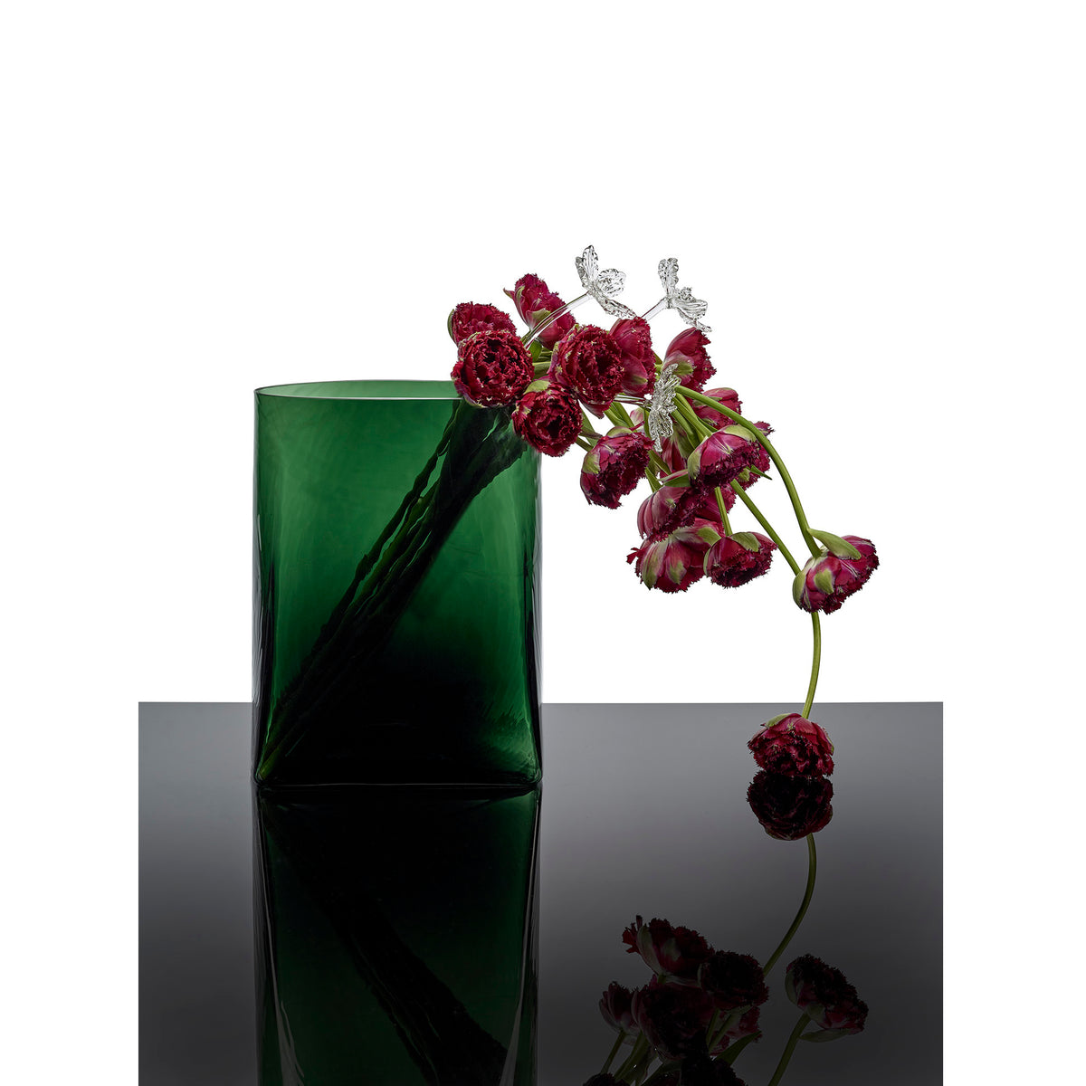 Josephine Vase 03 with Glass Tube - Green