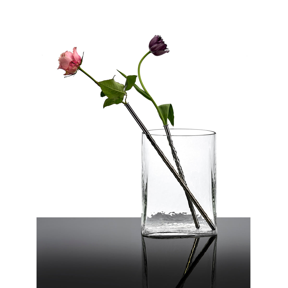 Josephine Vase 03 with Glass Tube - Transparent