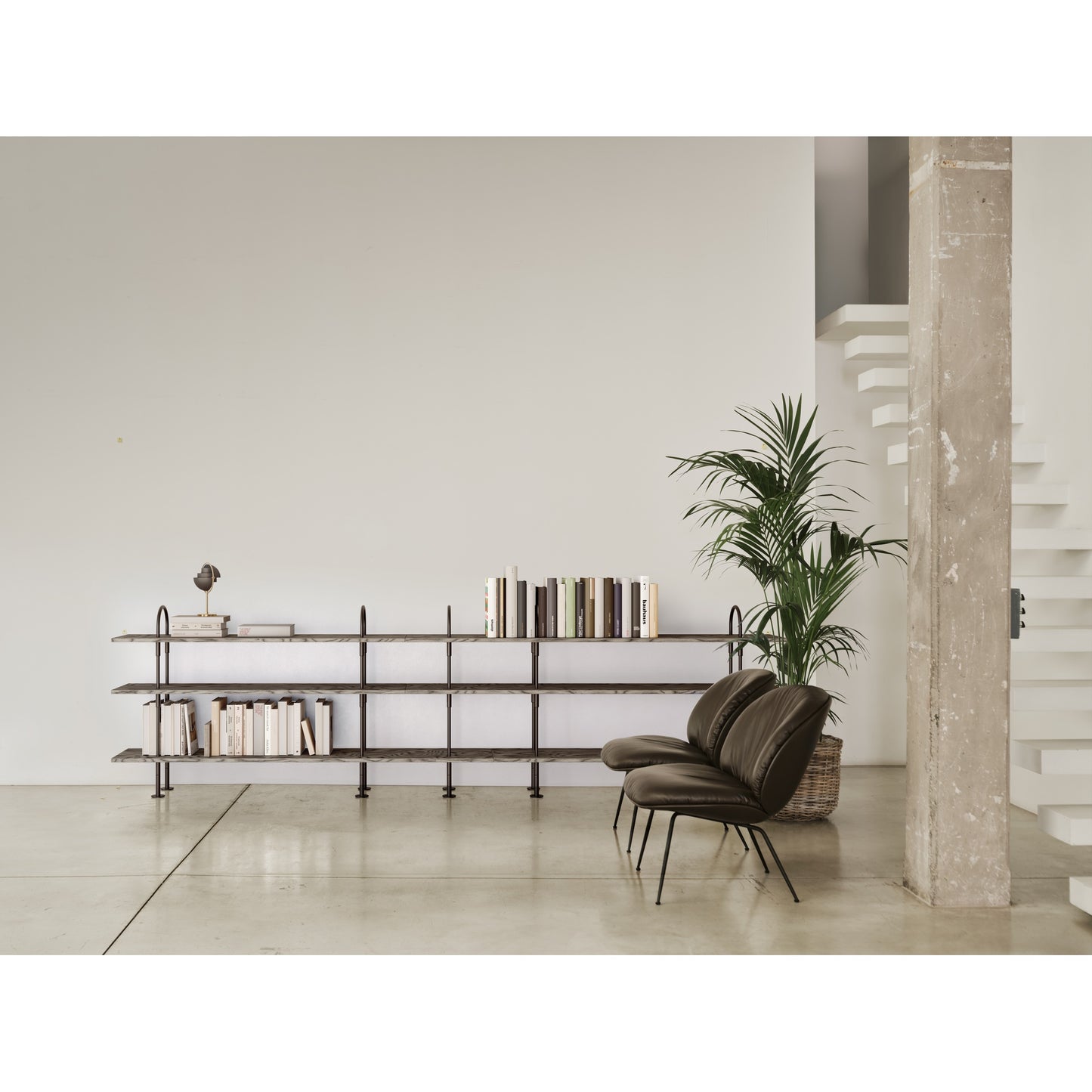 Keen Shelving System 3x3 - 81", Brown Black Ash