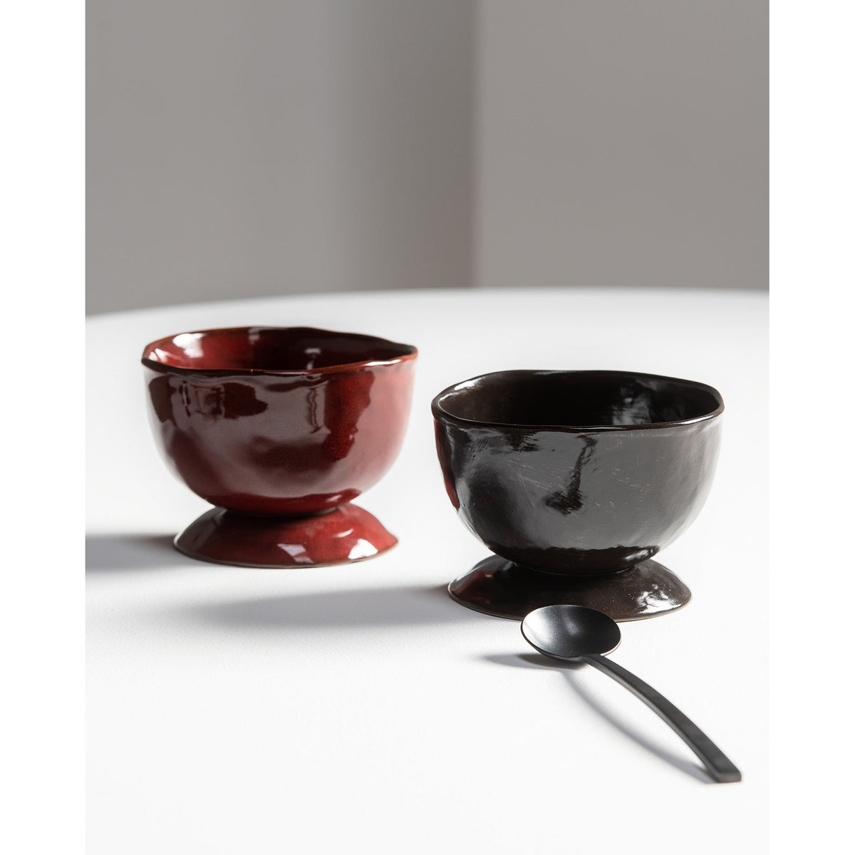La Mère Venetian Red High Bowl on Foot - Small