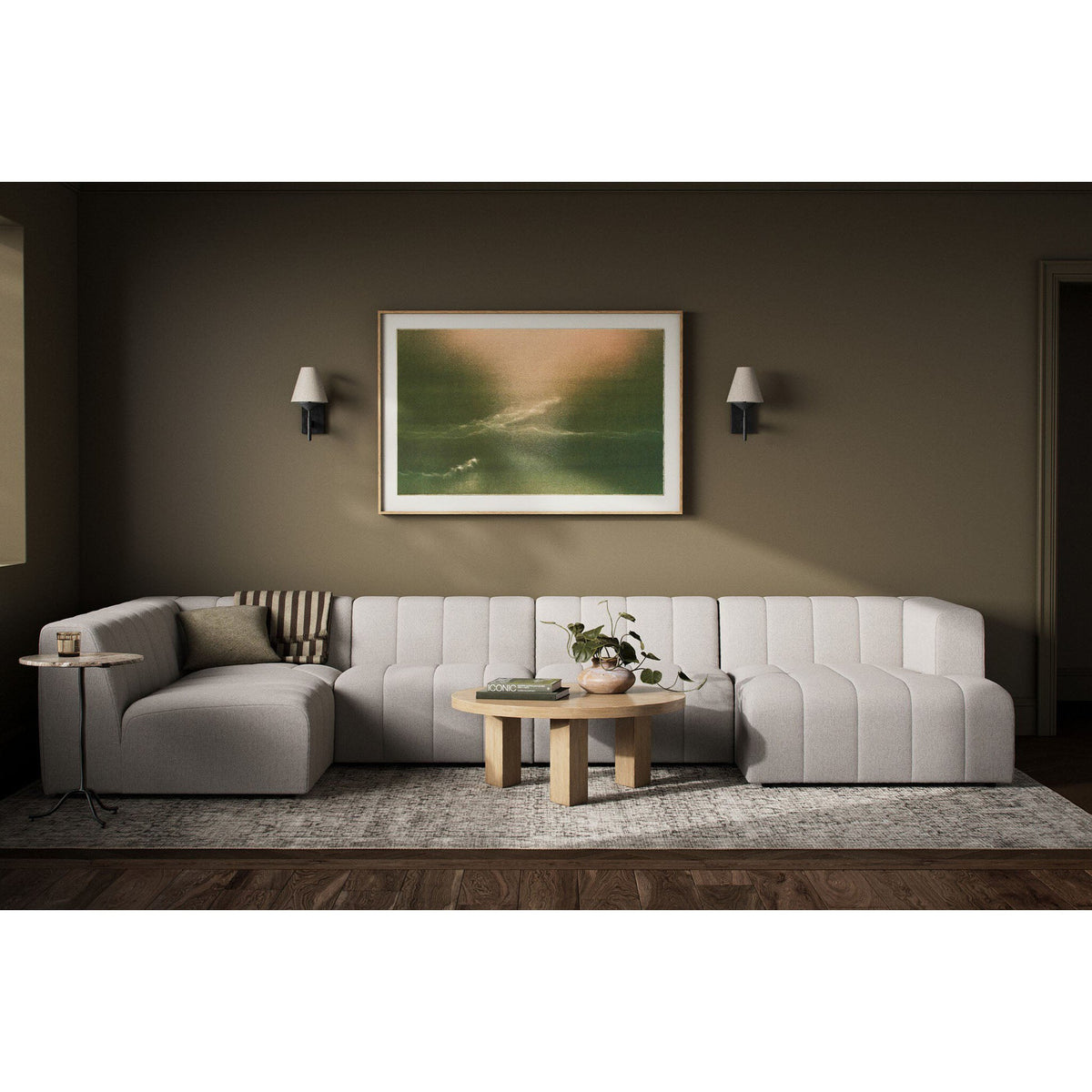 Langham Channeled 5-Piece Sectional - Napa Sandstone