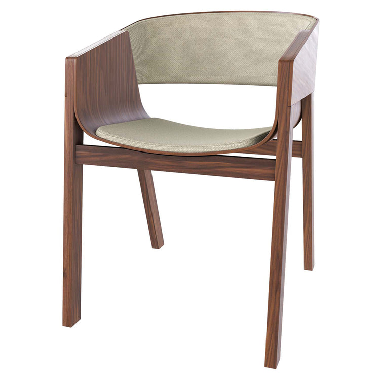Merano Arm Chair - Upholstered, American Walnut