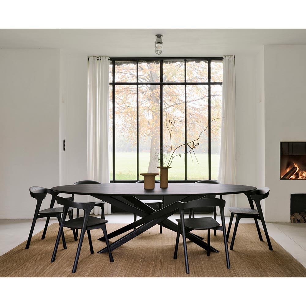 Mikado Oval Dining Table - Black Oak