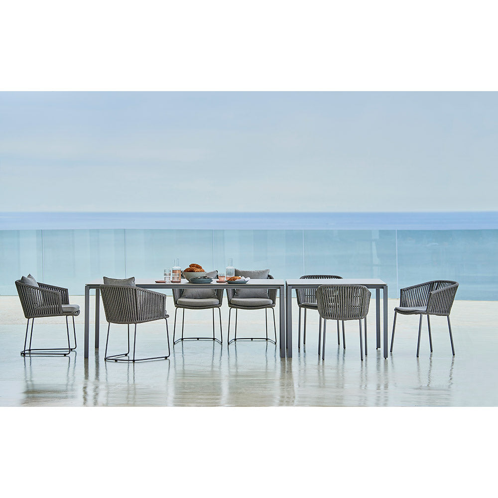 Moments Outdoor Chair - Dark Green Cushions, Dark Gray Rope Frame