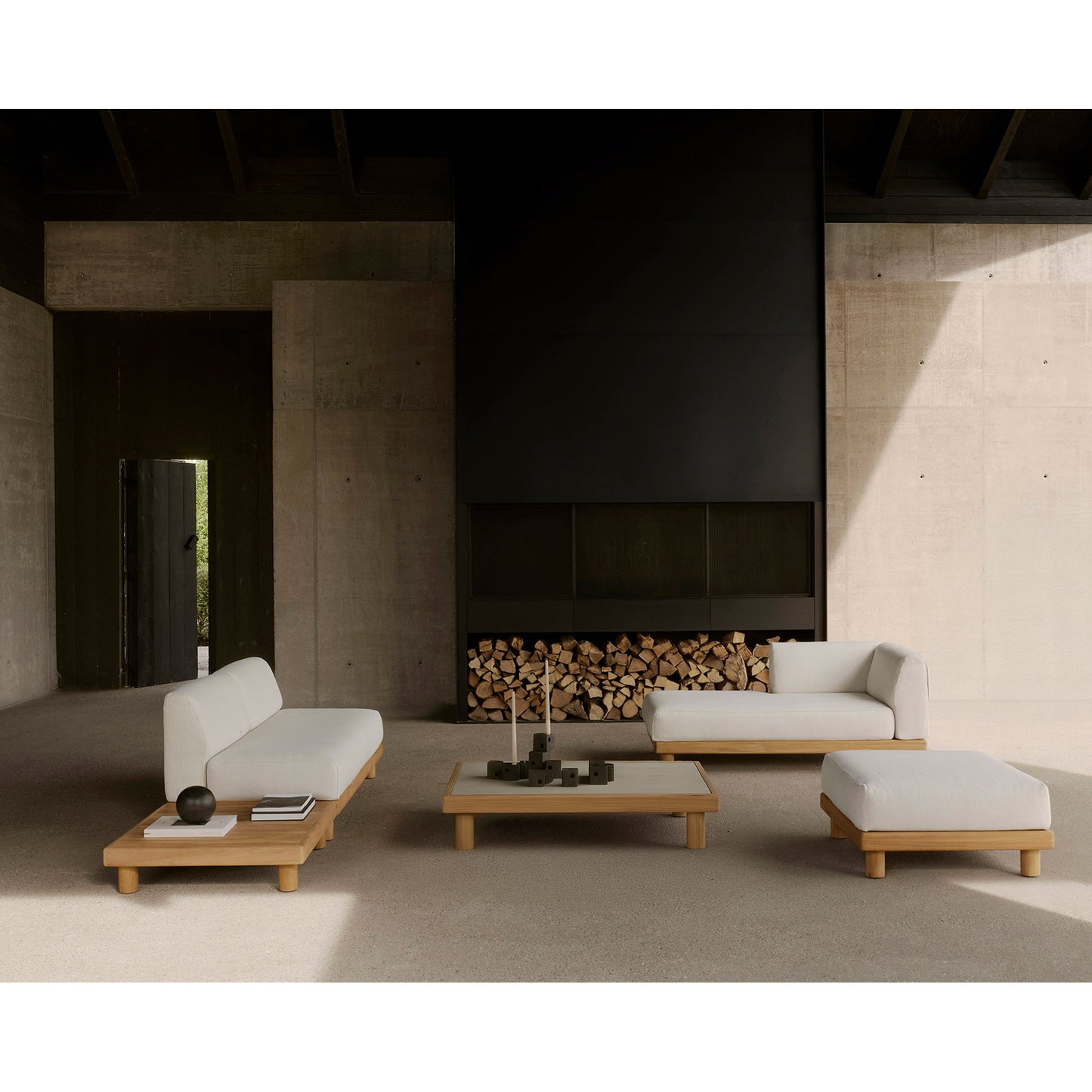 Monocle Outdoor Footstool Modular Sofa - White