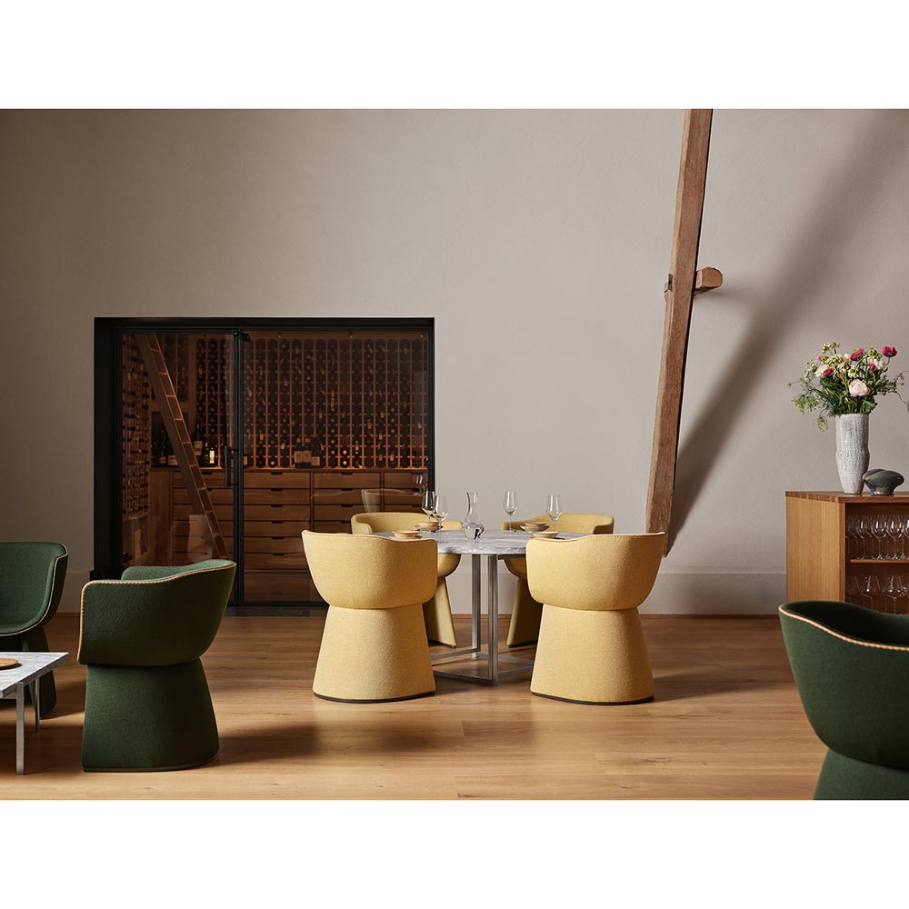 Monolit Dining Chair With Leather Piping - Hallingdal 407