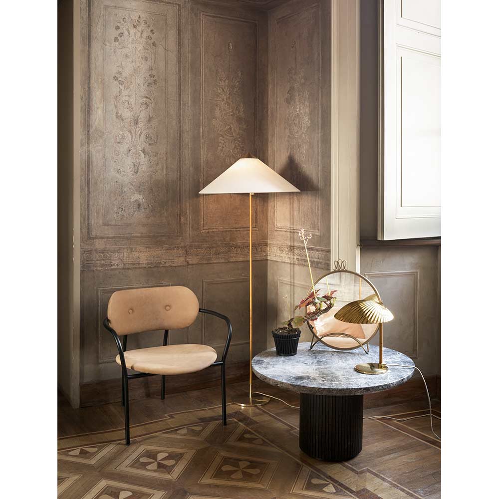 Moon Round Coffee Table - Gray Marble Top