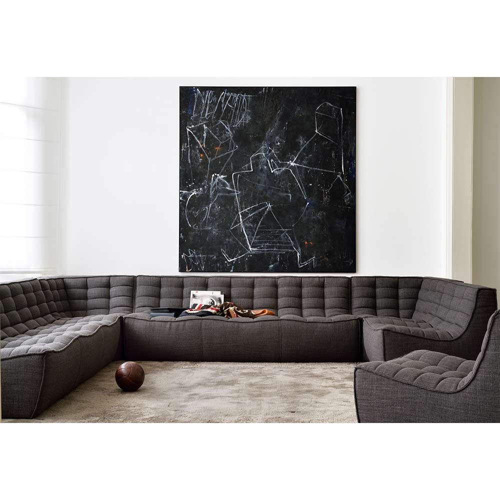 N701 45 Degree Round Corner Modular Sofa - Dark Gray
