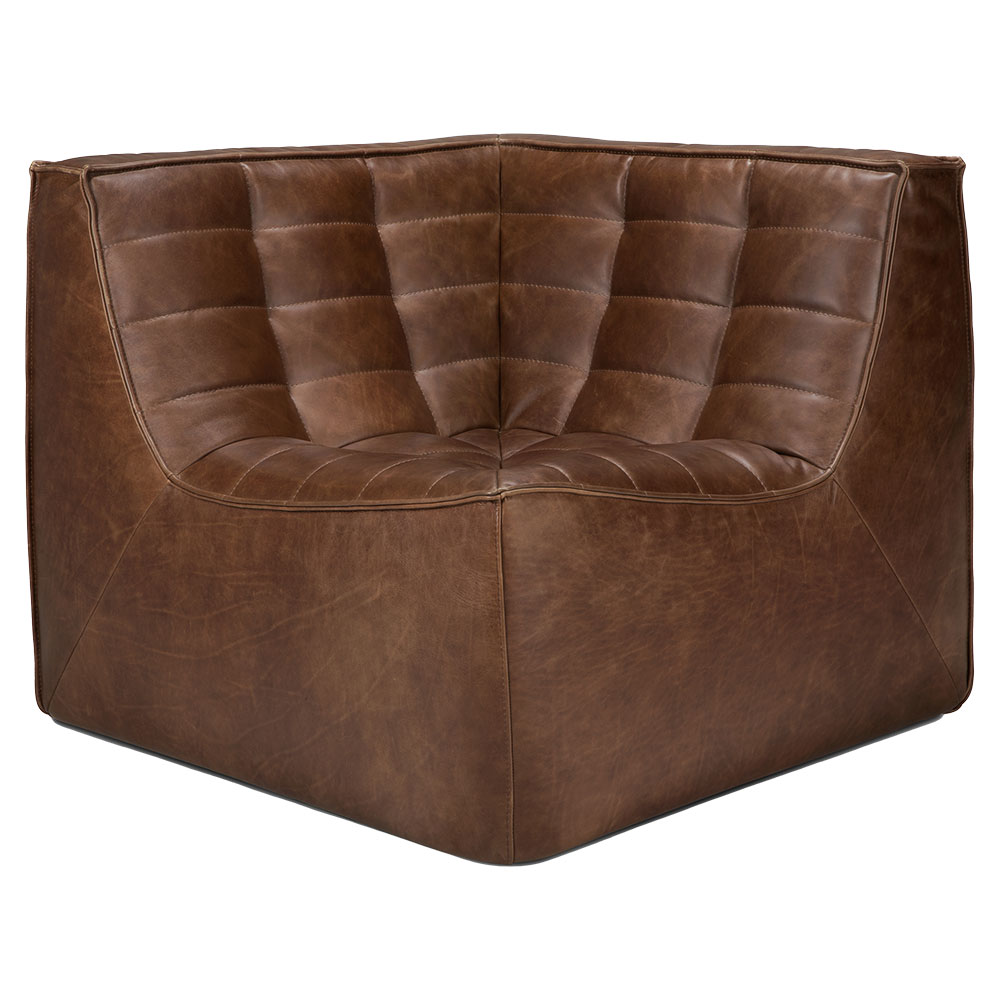 N701 Corner Modular Sofa - Chestnut Leather