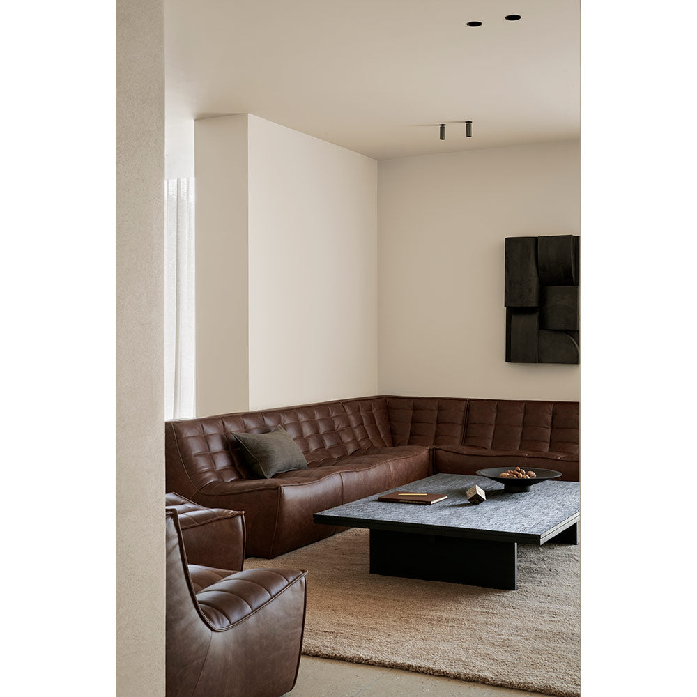 N701 Footstool Modular Sofa - Chestnut Leather