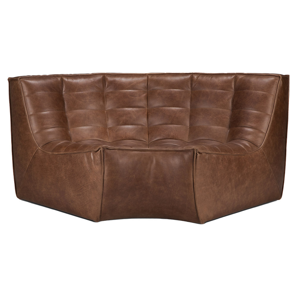 N701 Round Corner Modular Sofa - Chestnut Leather