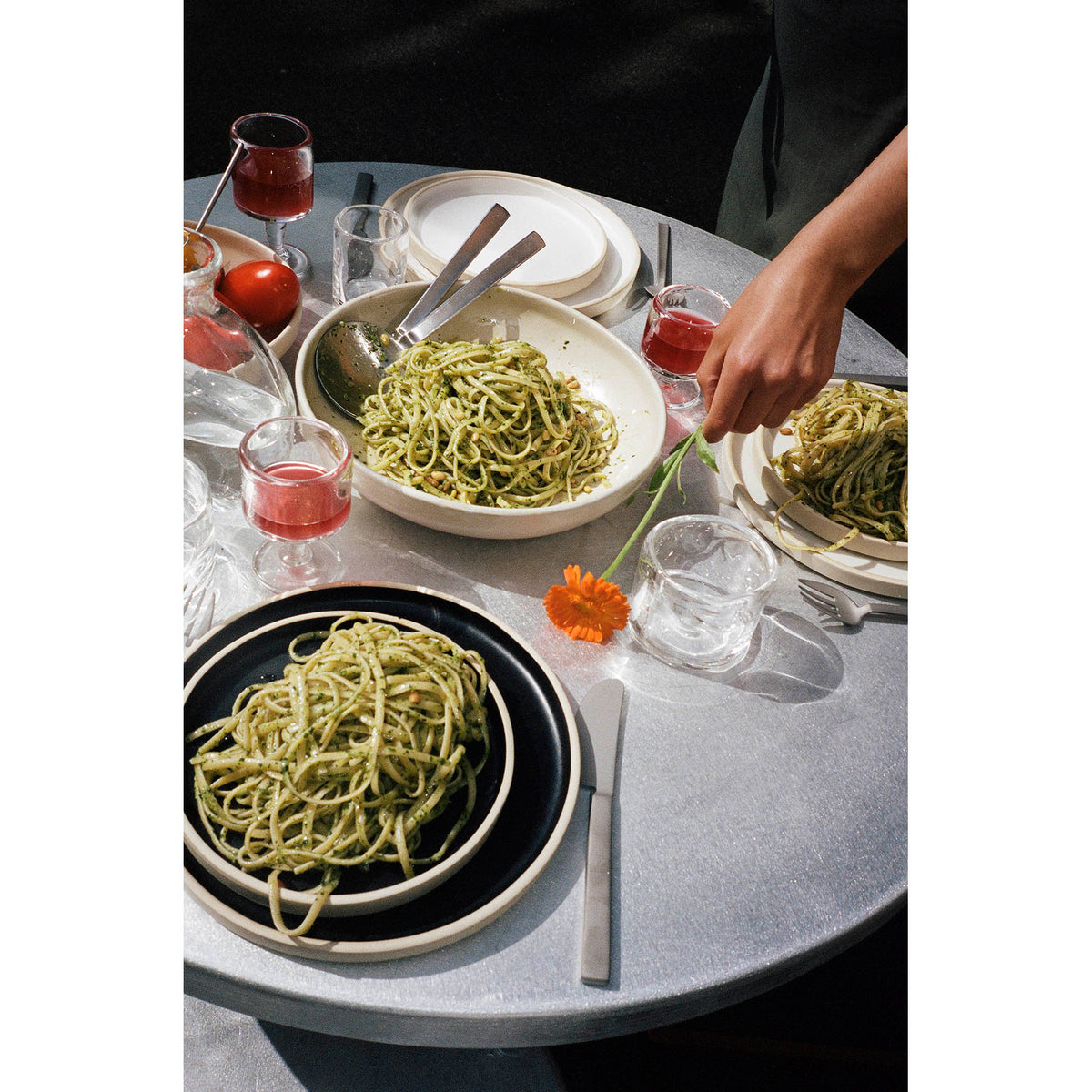 Otto Ceramic Plate Set of Two - Black, Large