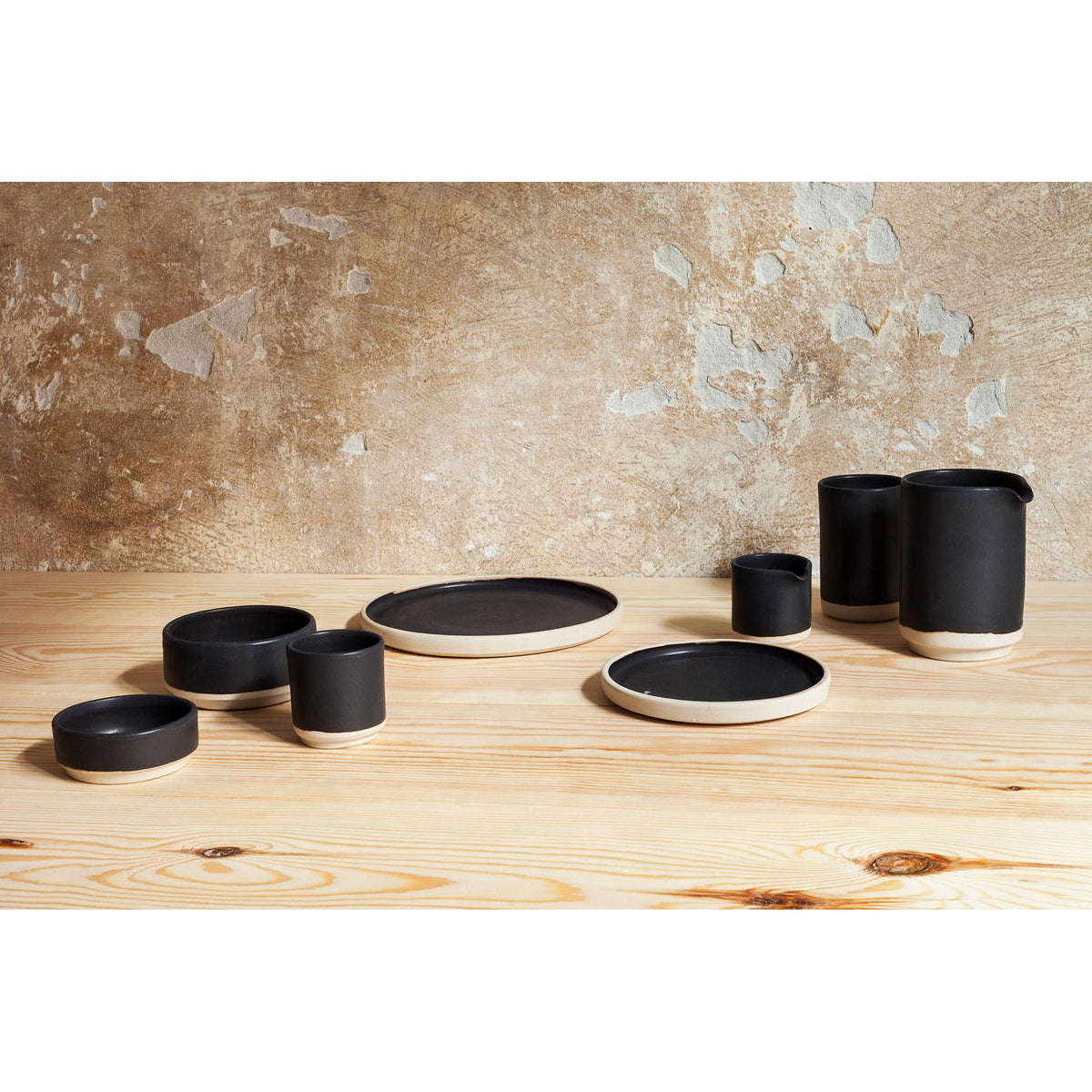 Otto Ceramic Plate Set of Two - Black, Small