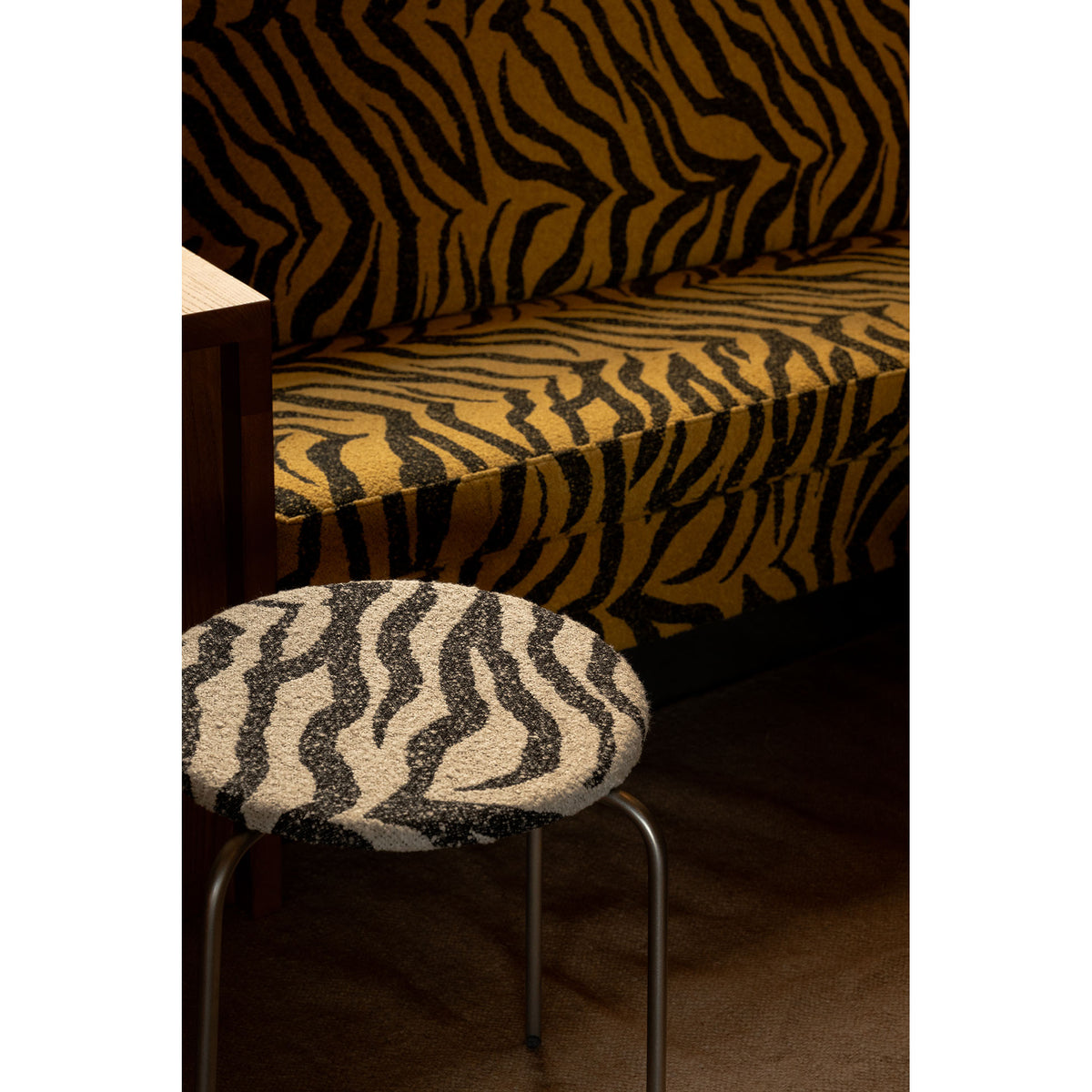 Petit Rond Stool - Zebra, Stainless Steel