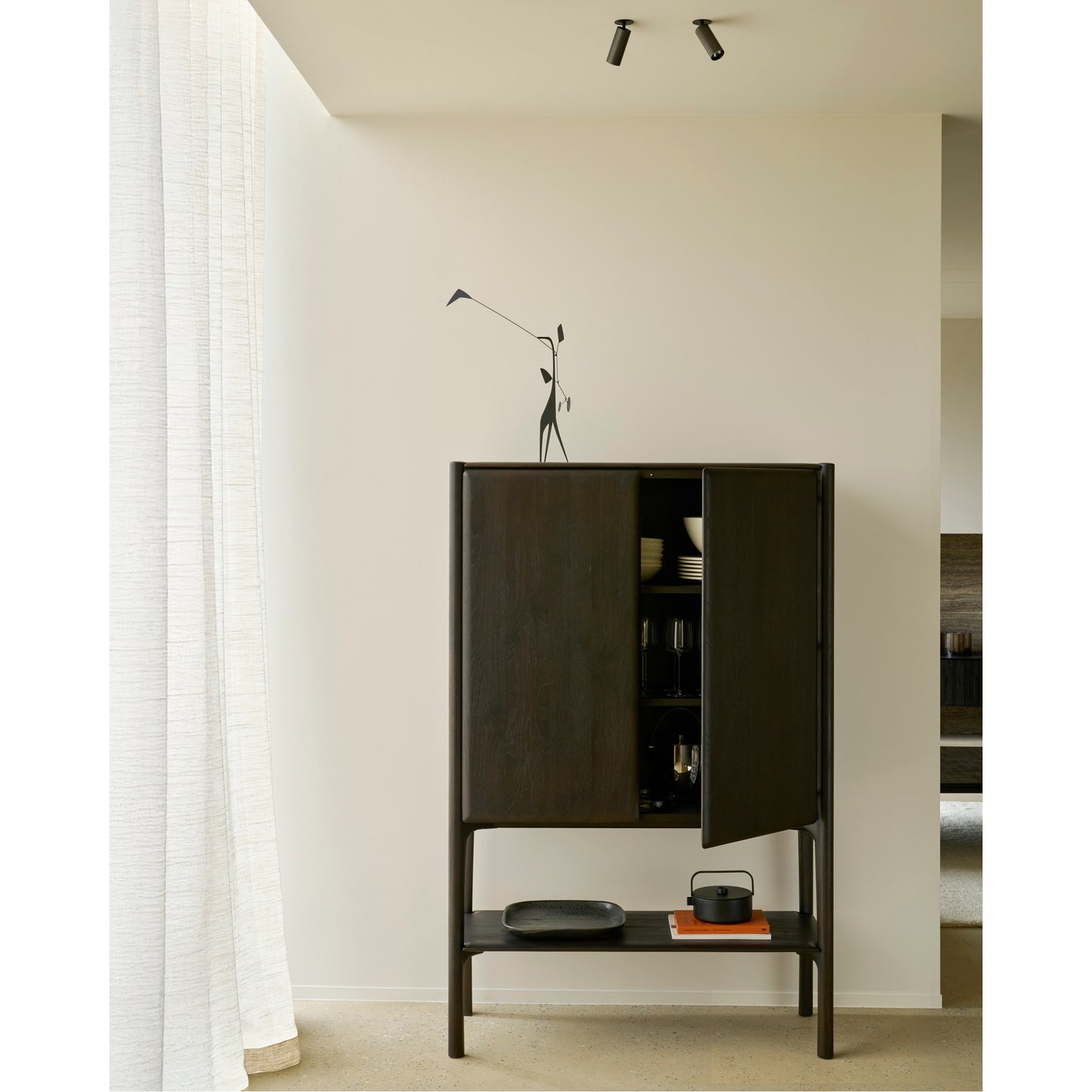 PI Cupboard - 2 Doors - Dark Brown Teak