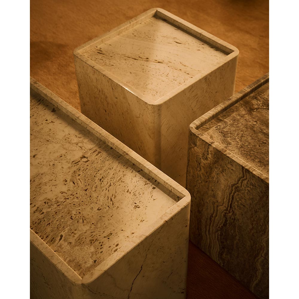 Pietra Square Side Table - Lively Sepia