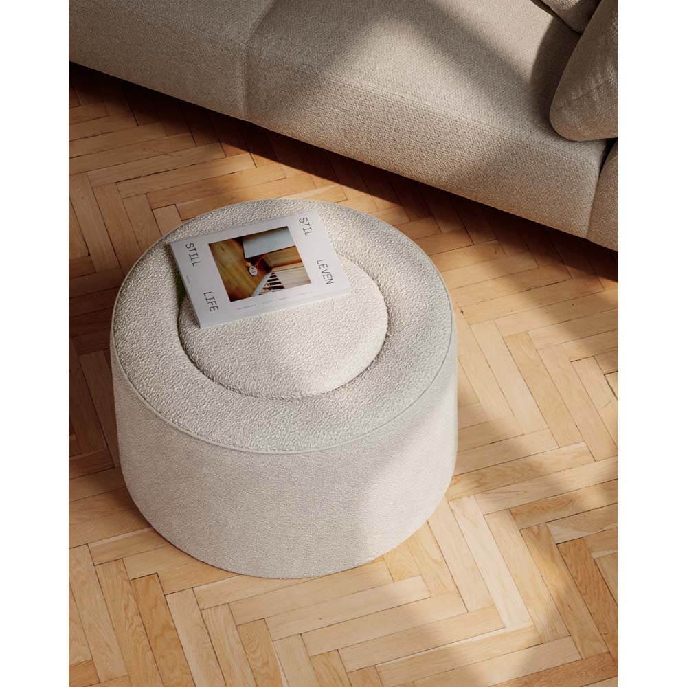 Quick Ship Praline Pouf - 30.7"W, Alpine 01