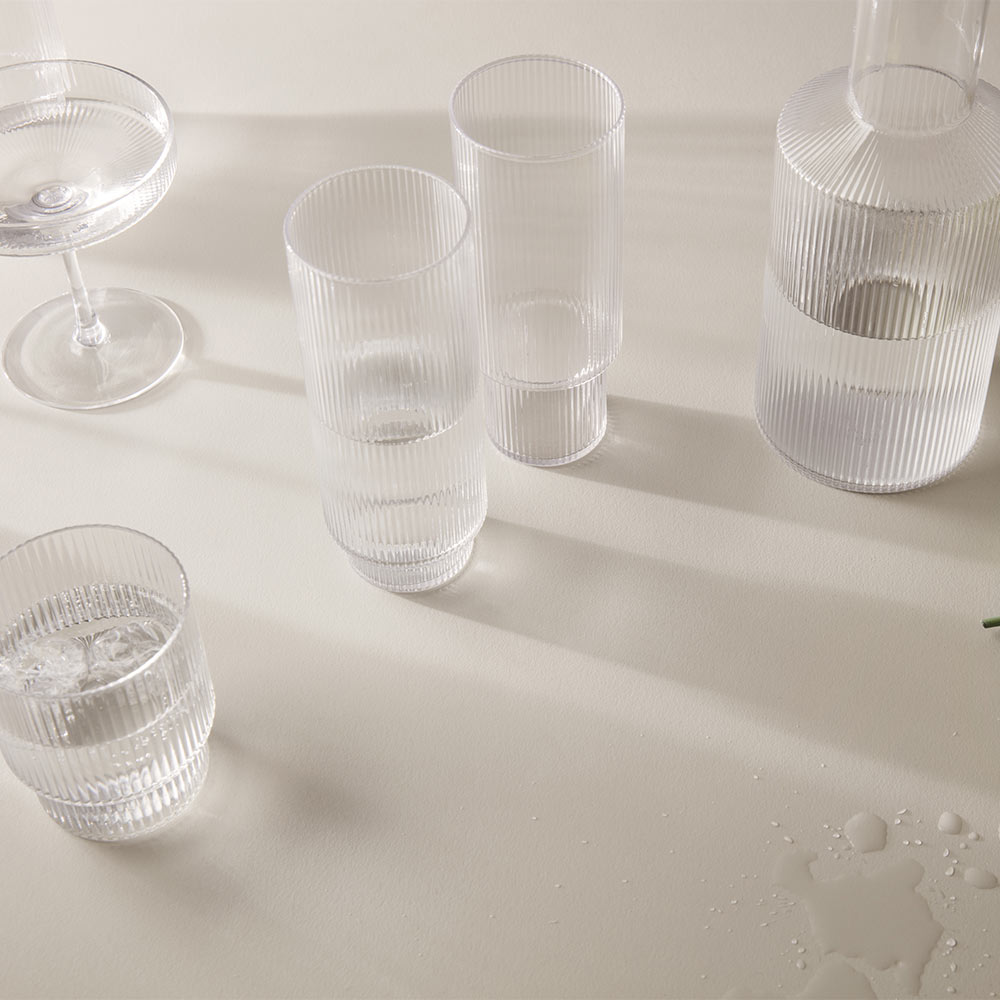 Ripple Long Drink Glasses - Clear