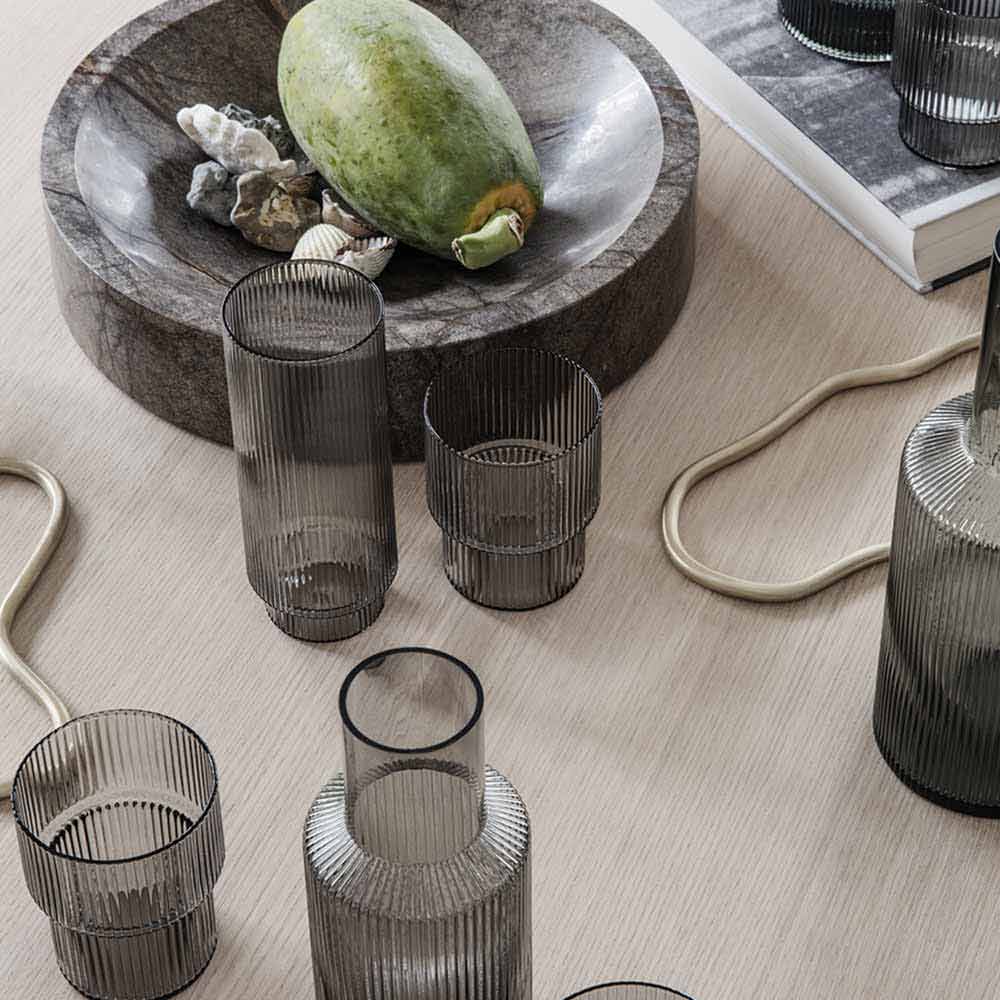 Ripple Long Drink Glasses - Smoked