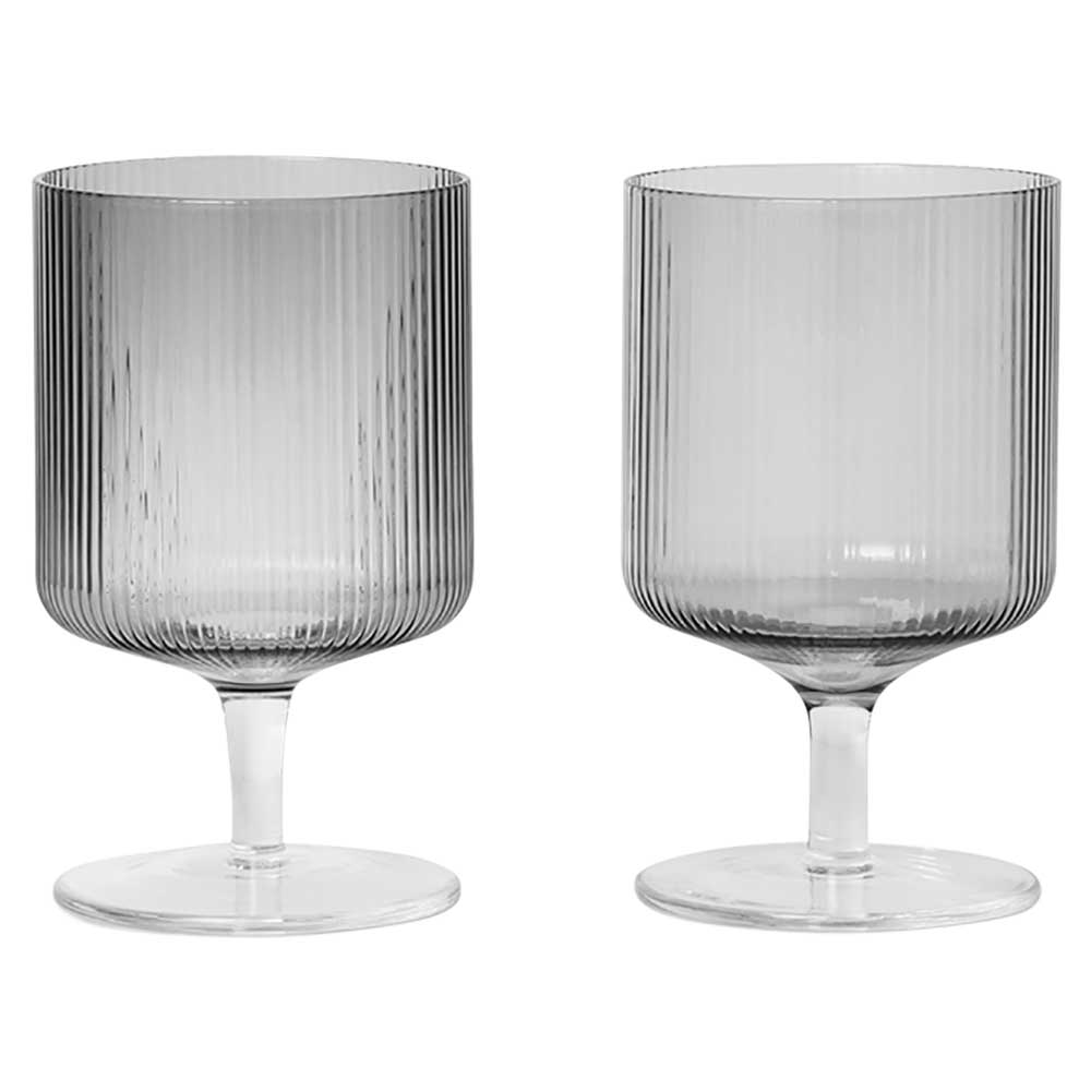 Ripple Wine Glasses - Set Of 2, Smoked