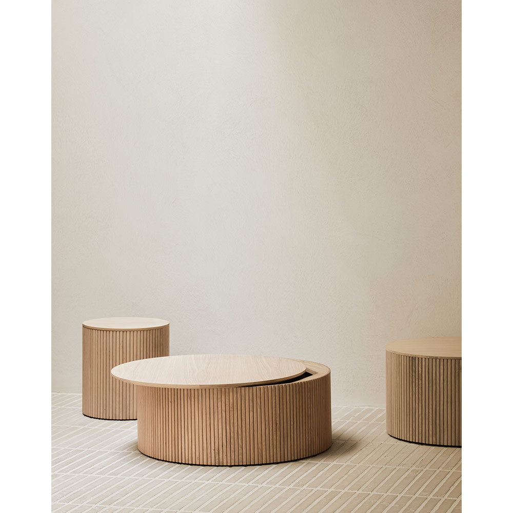 Roller Max Round Side Table - Oak
