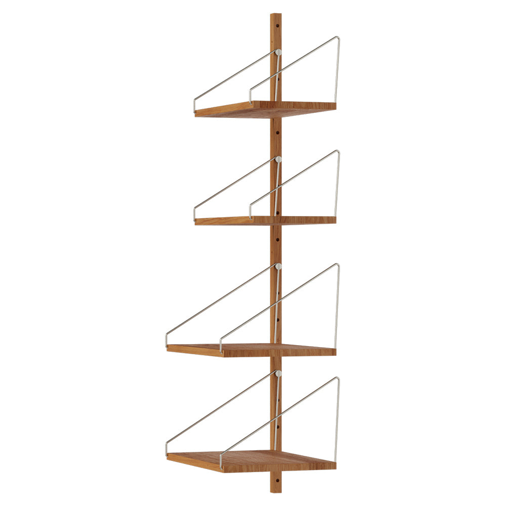 Shelf Library Add-on Section - 16.43"W x 45.2"H, Natural Oak