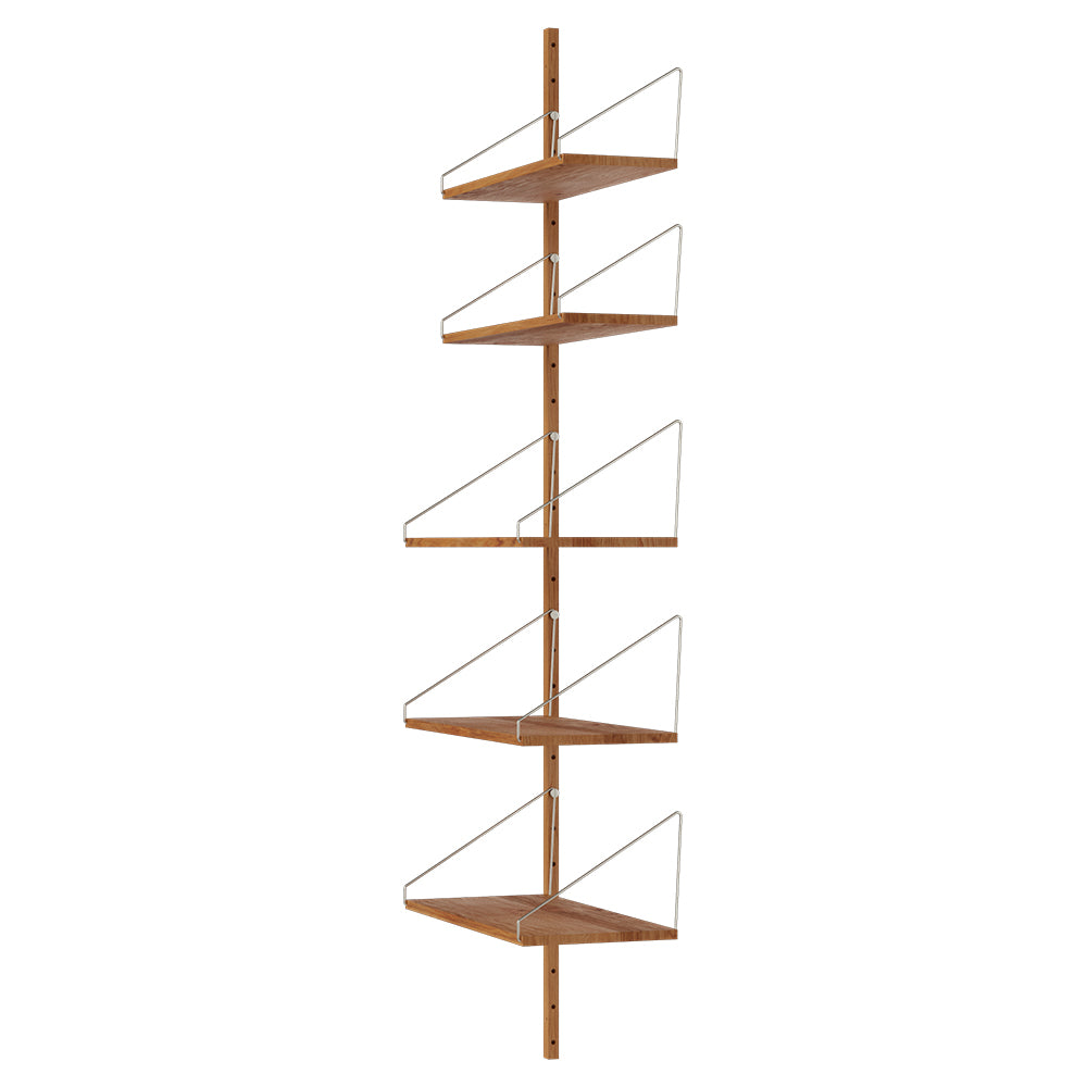 Shelf Library Add-on Section - 24.31"W x 72.91"H, Natural Oak