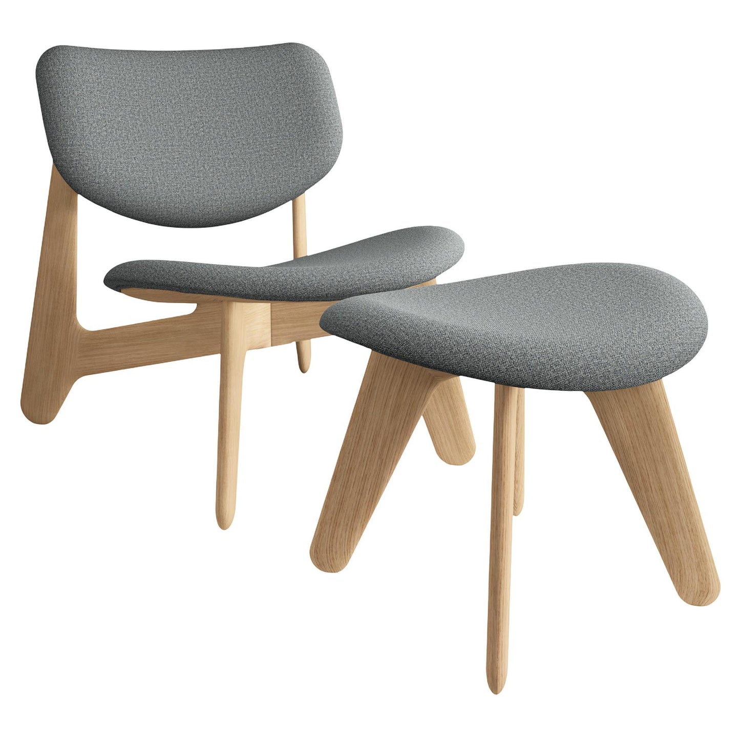 Slab Ottoman - Natural Oak, Kvadrat Hallingdal 0130