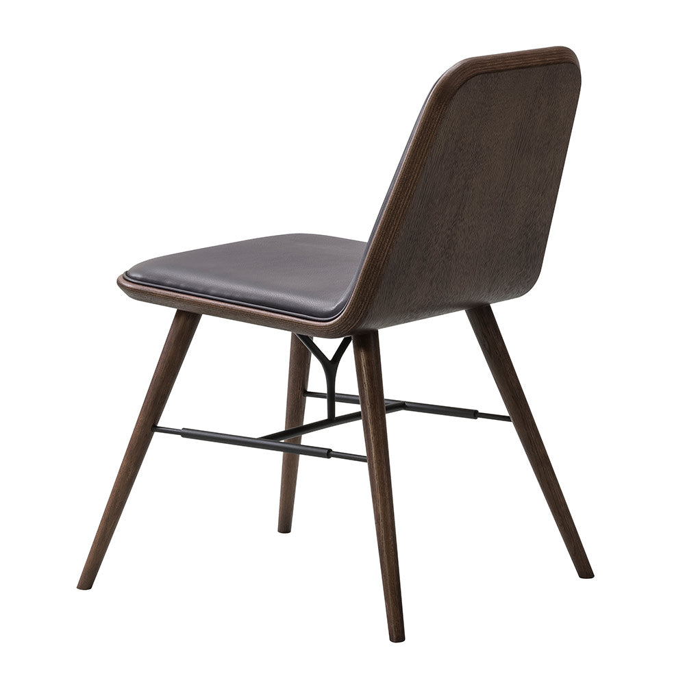 Spine Dining Chair - Leather, Smoked Oak