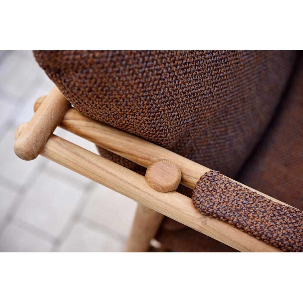 Sticks Armchair - Light Brown Cushions, Teak Frame