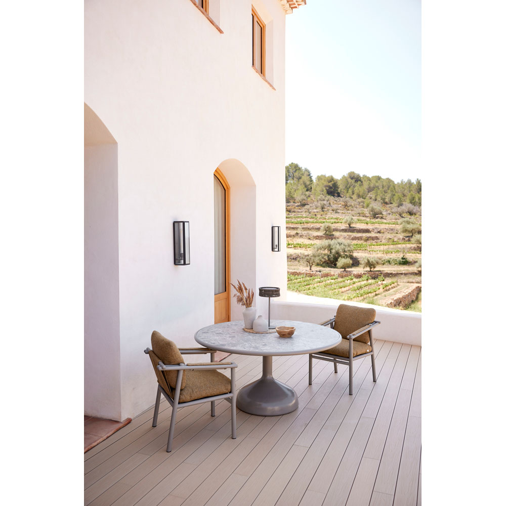 Sticks Armchair - Umber Brown Cushions, Teak Frame
