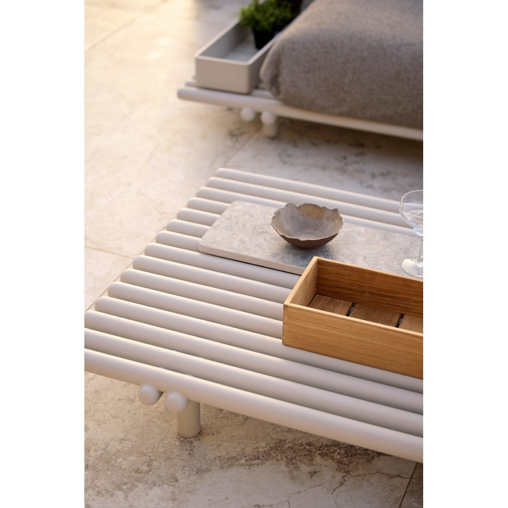 Sticks Platform Coffee Table - Sand Aluminum
