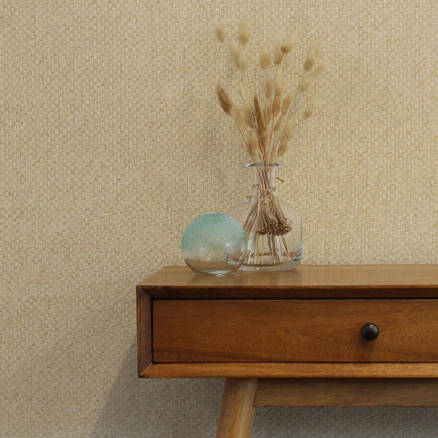 Stranded Box Weave Paperweave Wallpaper - Wheat