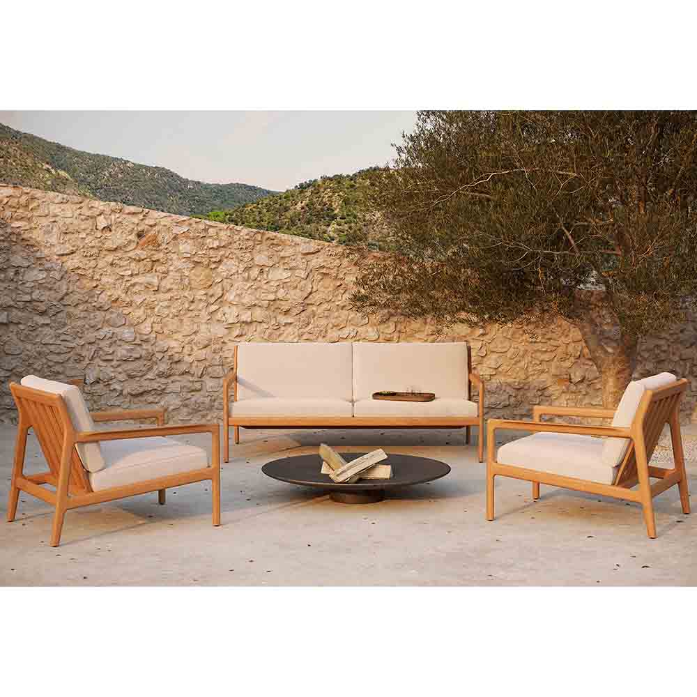 Teak Jack Outdoor Lounge Chair - Off White