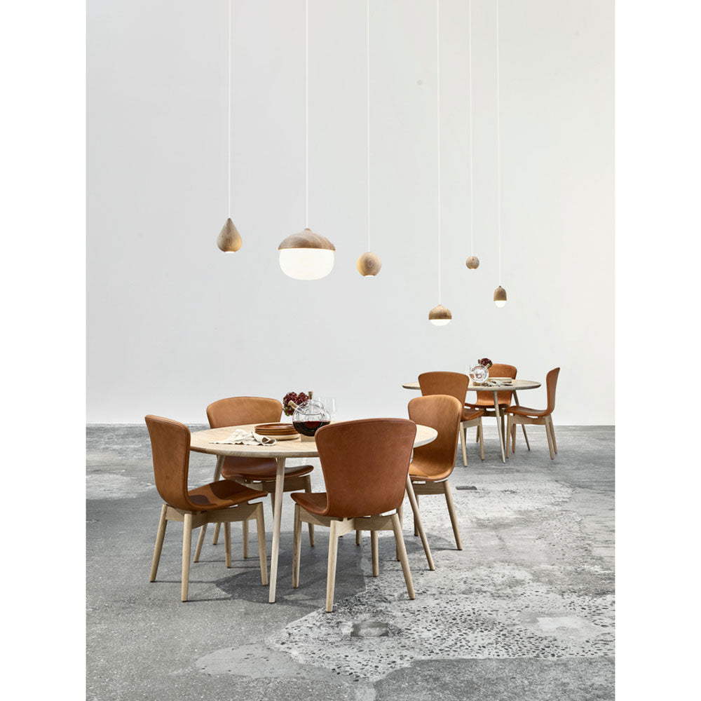 Terho Pendant Large - Opal Glass, Beige Wood