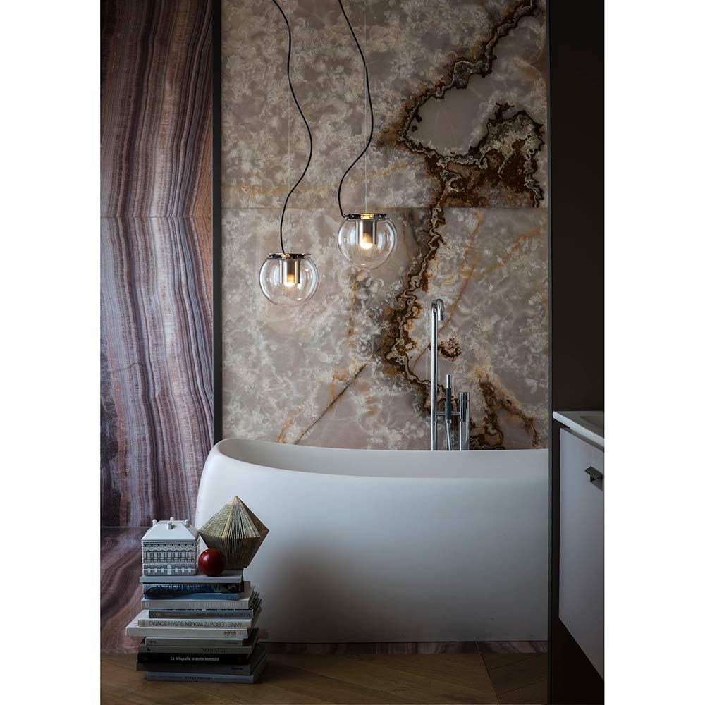 The Globe Pendant - Satin Gold with Bronze