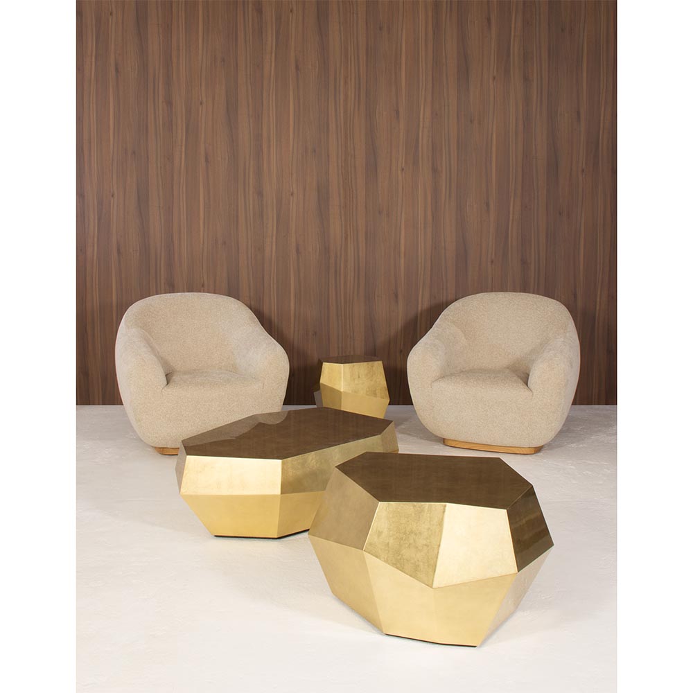 Three Rocks Low Coffee Table - Gold