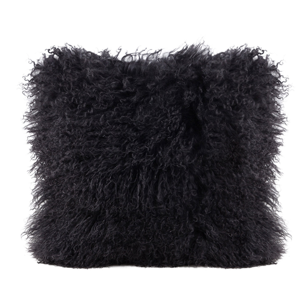 Tibetan Lamb Square Pillow - Charcoal