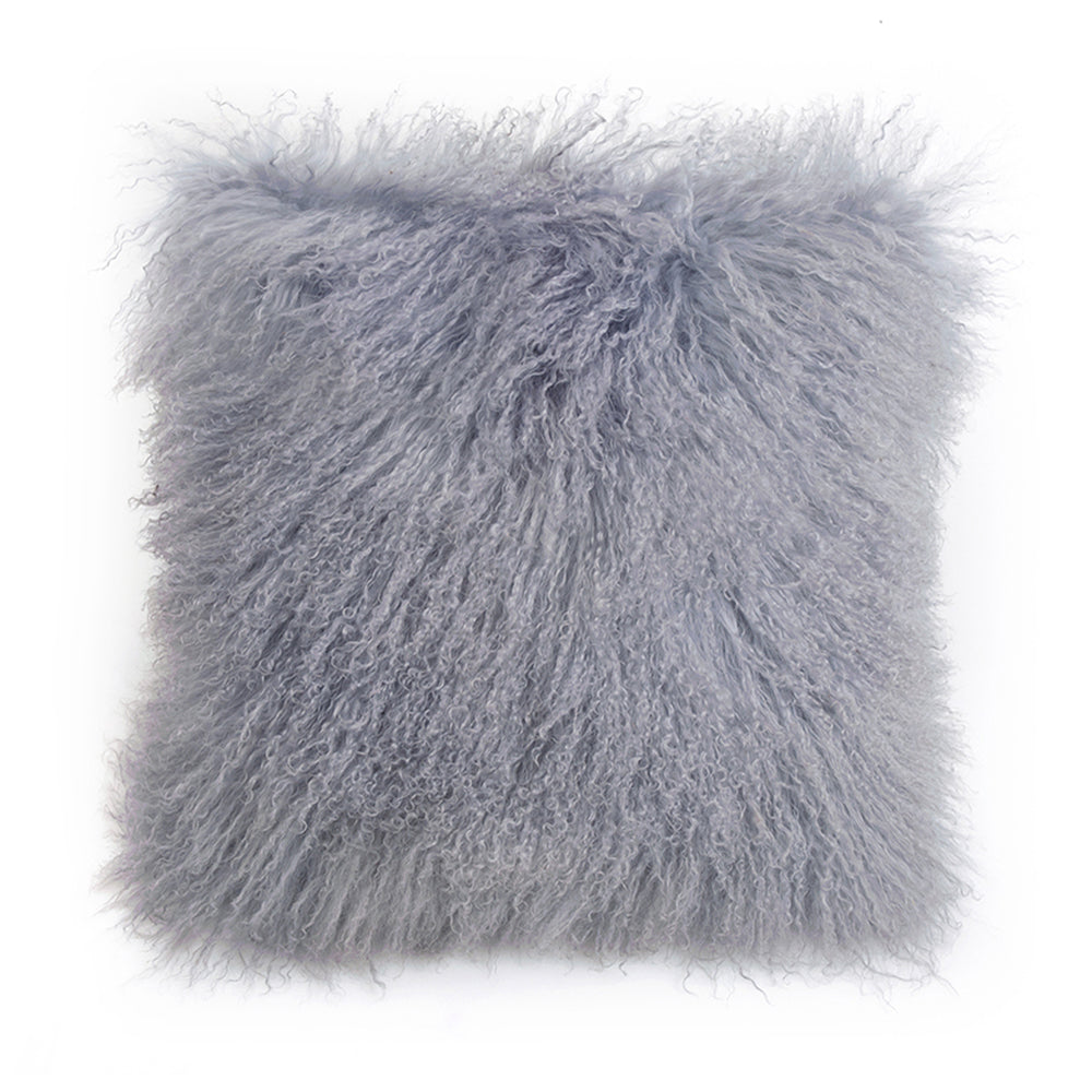 Tibetan Lamb Square Pillow - Dove