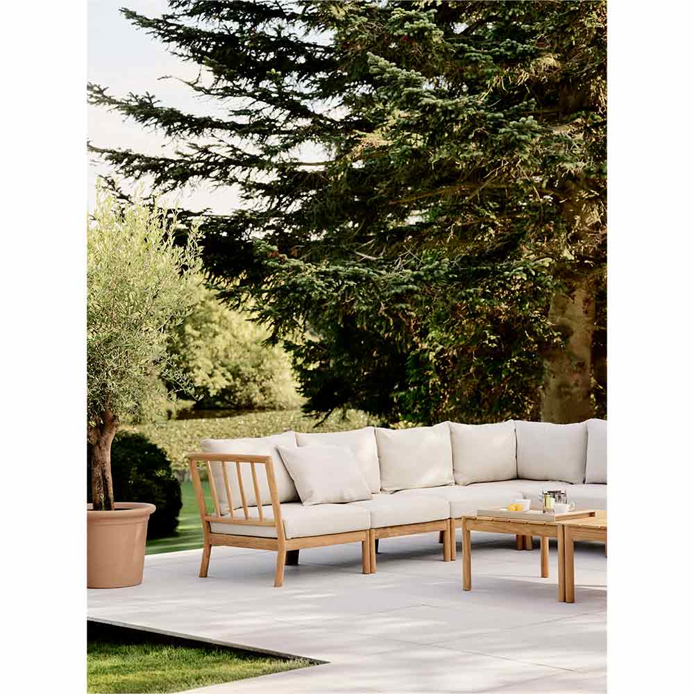 Tradition Outdoor Corner Module - Teak, Light Sand