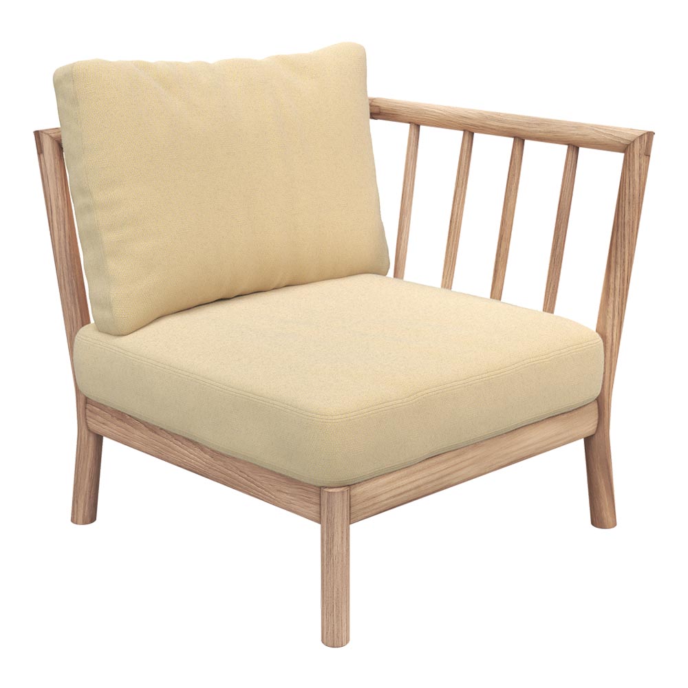 Tradition Outdoor End Module - Teak, Honey Yellow