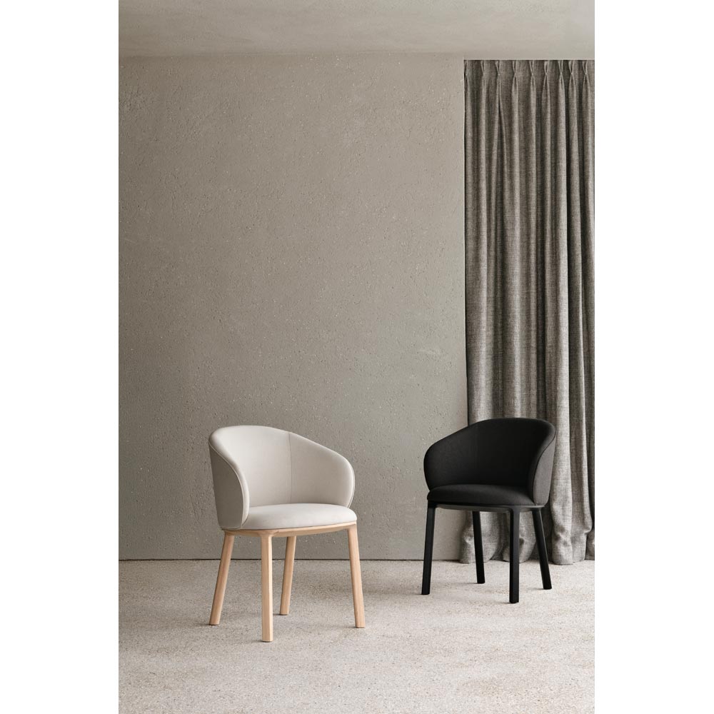 Unda Dining Chair - Salt Fabric, Oak