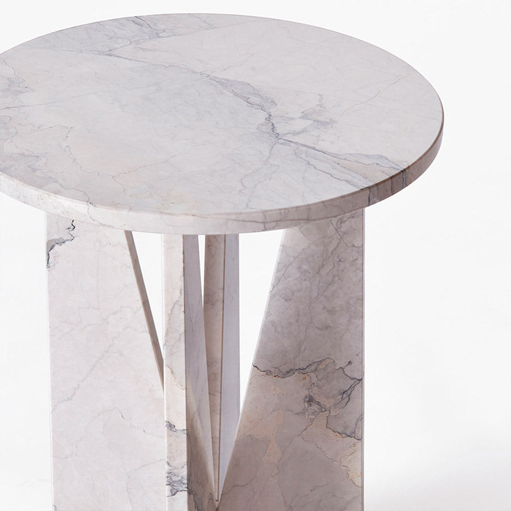 V Side Table - Albanian Gray Marble